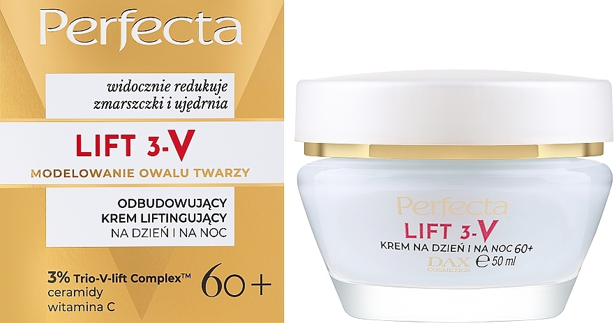 Odbudowujący krem liftingujący na dzień i na noc - Perfecta Lift 3-V 3% Trio-V-Lift Complex 60+ — Zdjęcie N1