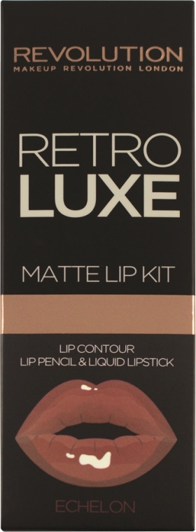 Zestaw do makijażu ust - Makeup Revolution Retro Luxe Matte Lip Kit (lipstick 5,5 ml + pen 1 g)