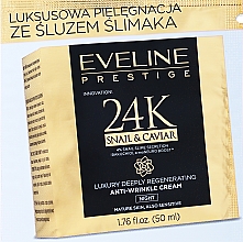 Głęboko regenerujący krem ​​przeciwzmarszczkowy - Eveline Cosmetics 24K Snail&Caviar Anti Wrinkle Cream Night (próbka)  — Zdjęcie N1