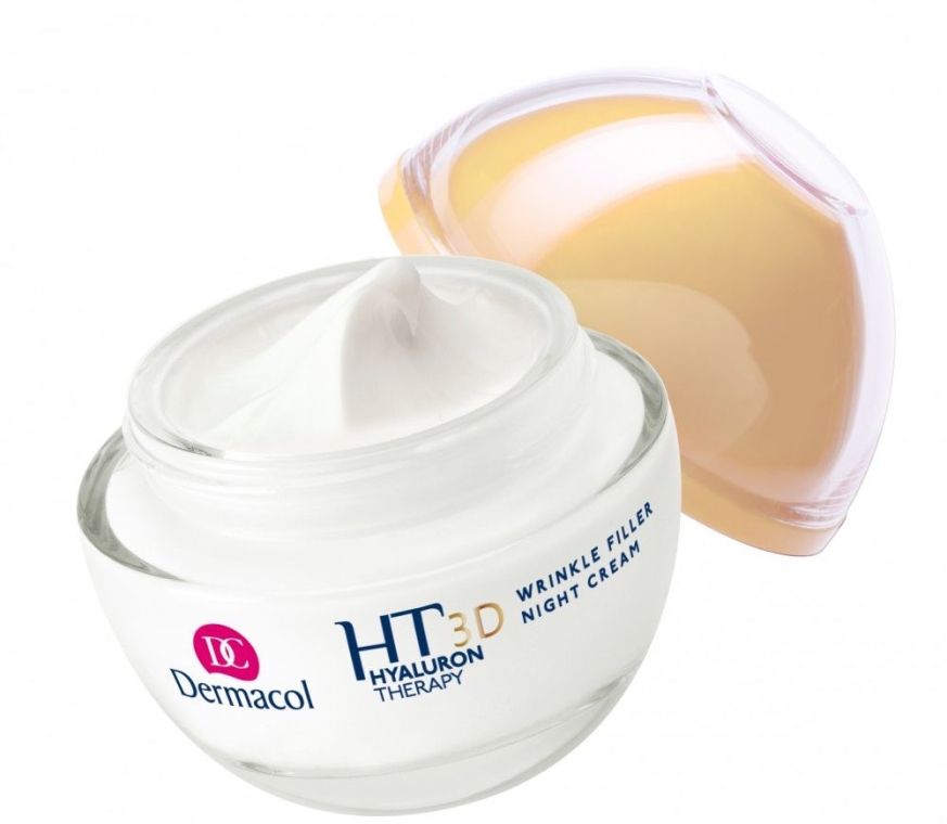 Krem do twarzy na noc z kwasem hialuronowym - Dermacol Hyaluron Therapy 3D Wrinkle Night Filler Cream — Zdjęcie N3