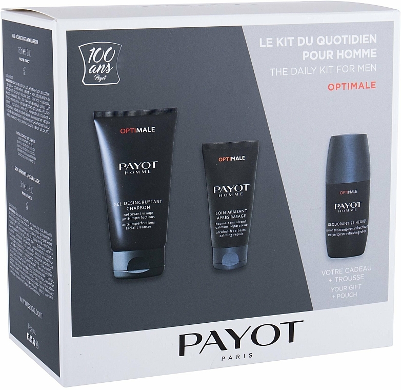 Zestaw - Payot Homme Optimale (f/gel/150ml + aft/sh/50ml + deo/75ml) — Zdjęcie N1