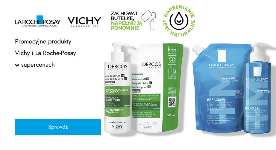 Promocyjne produkty Vichy i La Roche-Posay w supercenach. Ceny podane na stronie uwzględniają rabat.