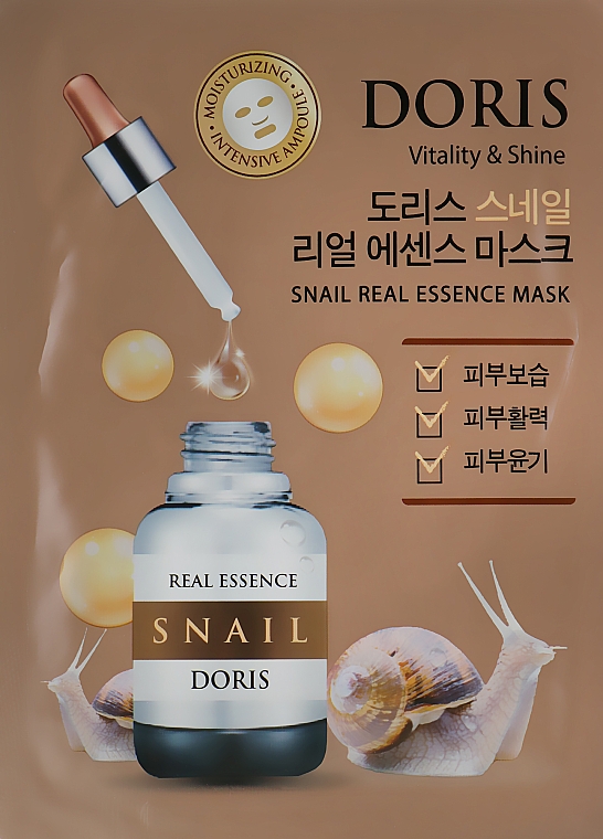 Maska w ampułce z ekstraktem ze śluzu ślimaka - Doris Snail Real Essence Mask