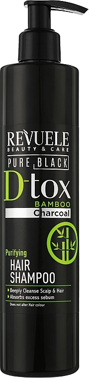 Głęboko oczyszczający szampon do włosów - Revuele Pure Black Detox Purifying Shampoo