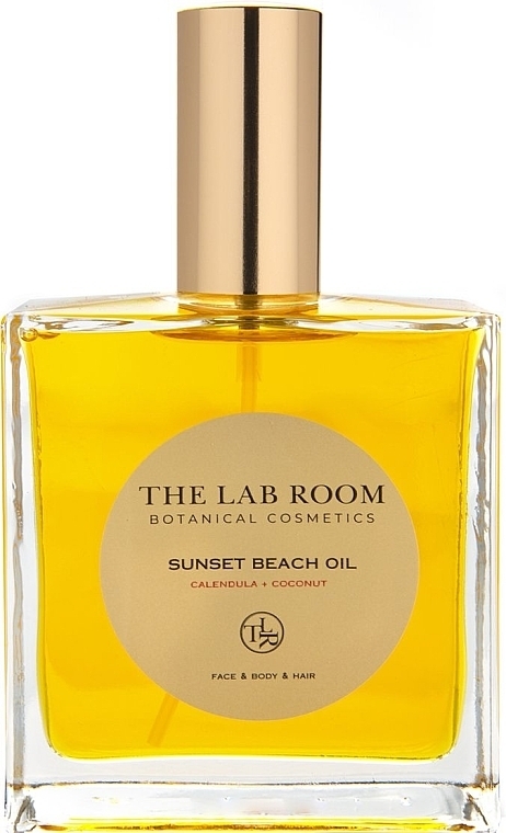 Olejek do twarzy, ciała i włosów Nagietek i kokos - The Lab Room Sunset Beach Oil — Zdjęcie N1