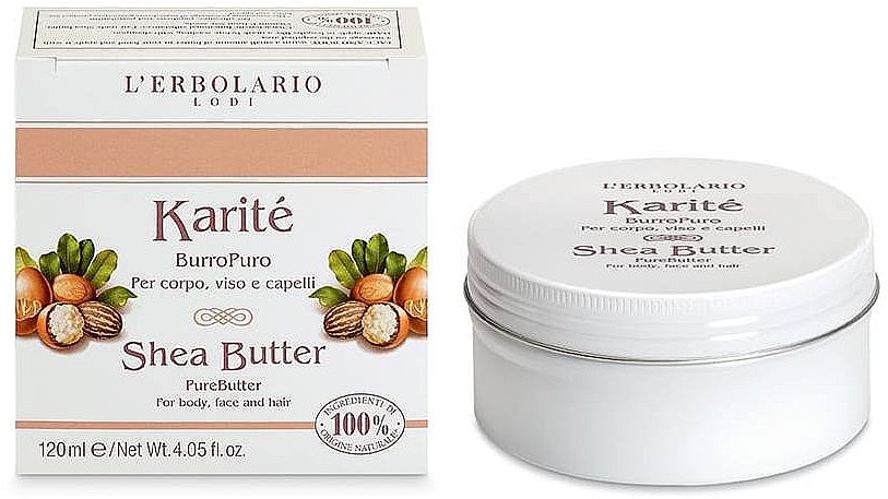 Czyste masło do ciała, twarzy i włosów Karite - L'Erbolario Karite Pure Shea Butter — Zdjęcie N1