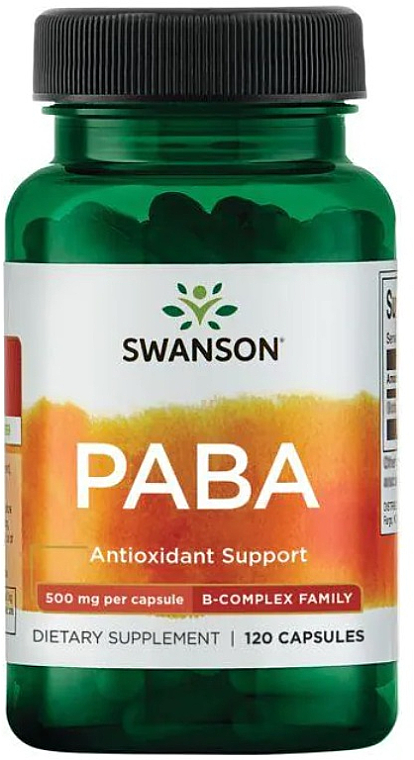 Suplement diety Paba, 500 mg - Swanson Paba — Zdjęcie N1