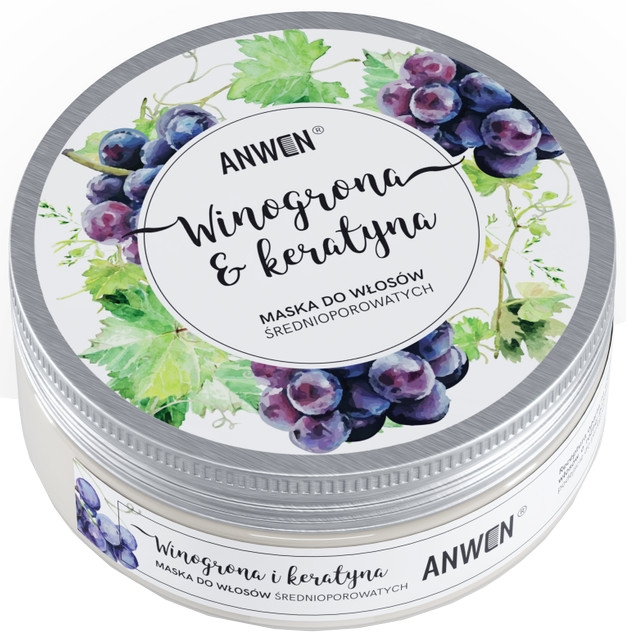 Maska do włosów średnioporowatych Winogrona i keratyna - Anwen — Zdjęcie N3