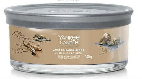 Świeca zapachowa w szkle Amber & Sandalwood, 5 knotów - Yankee Candle Singnature — Zdjęcie N1