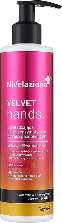 Odmładzająca maska enzymatyczna do rąk i paznokci 2w1 - Farmona Nivelazione Intensively Anti-Aging Enzyme Hands Mask
