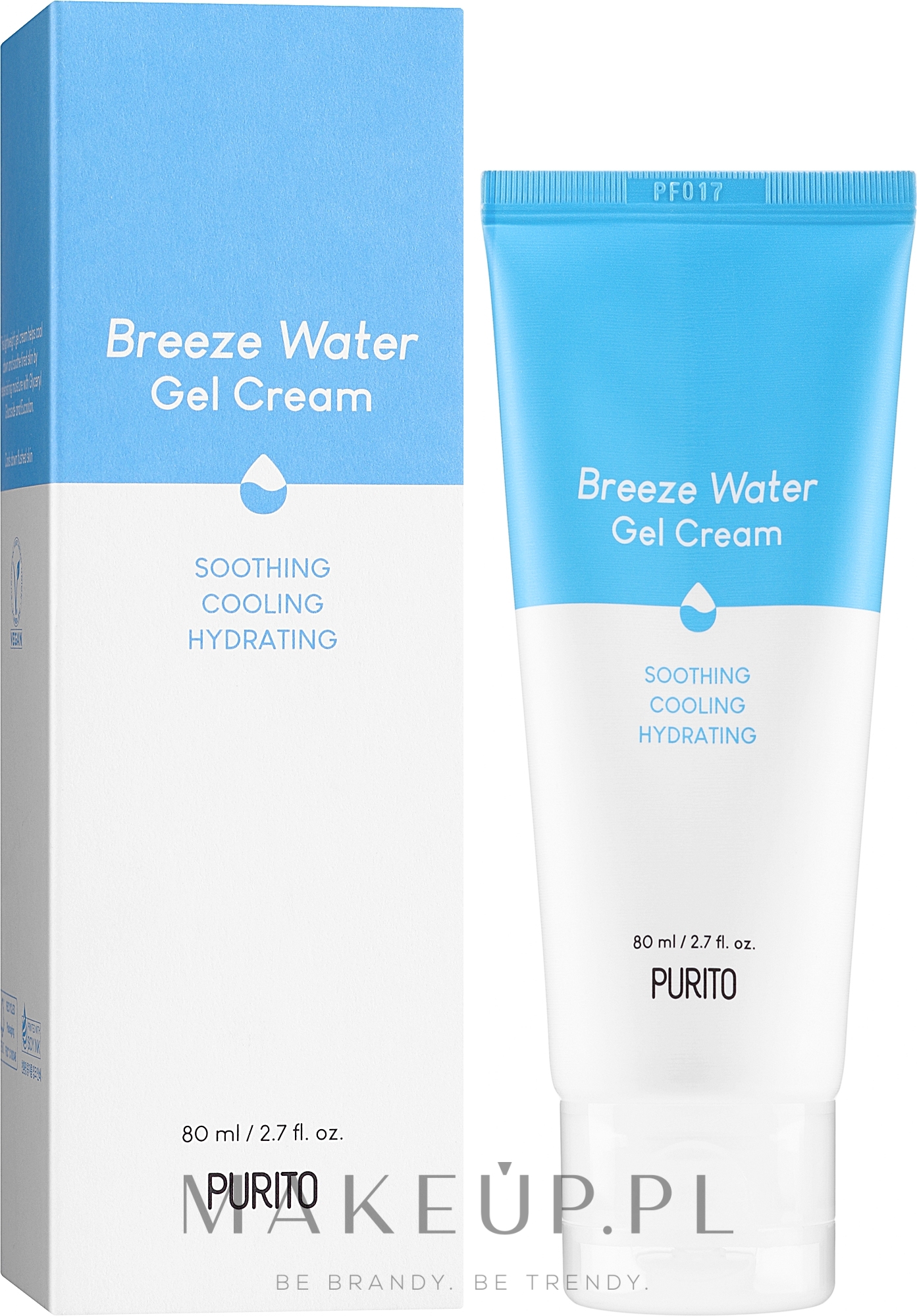 Łagodzący żel-krem do twarzy - Purito Breeze Water Gel Cream — Zdjęcie 80 ml
