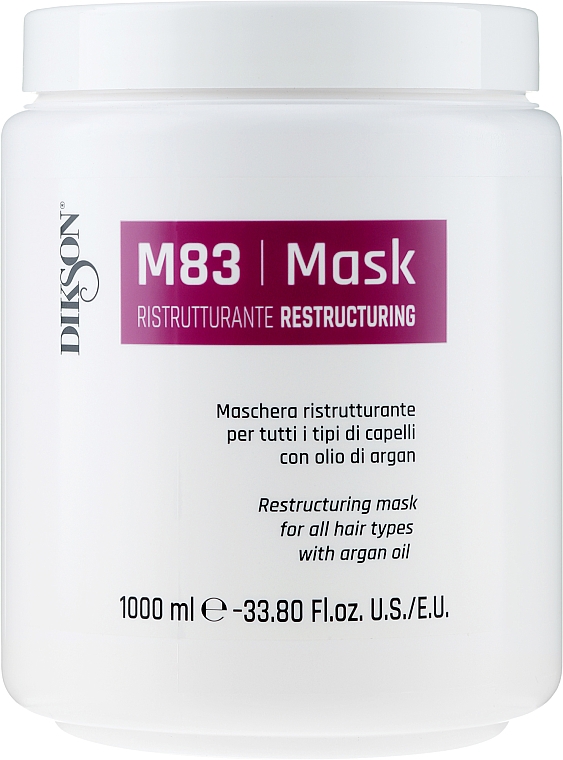 Restrukturyzująca maska do włosów z olejem arganowym - Dikson M83 Restructuring Mask With Argan Oil