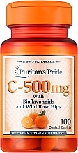 Suplement diety Witamina C z bioflawonoidami i dzikiej róży - Puritan's Pride Vitamin C-500 Mg With Bioflavonoids & Rose Hips — Zdjęcie N1