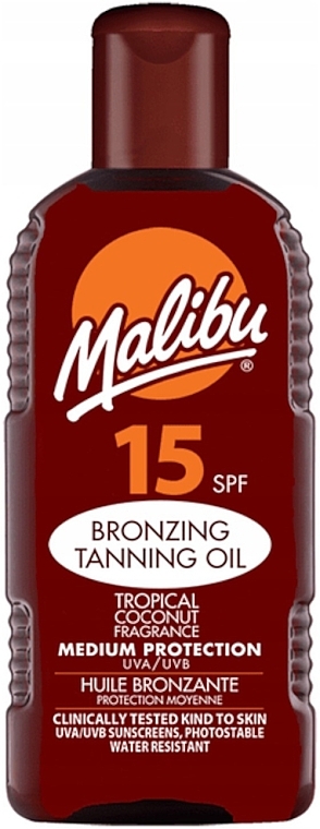 Brązujący olejek do opalania - Malibu Bronzing Tanning Oil SPF 15 — Zdjęcie N1