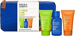 Kup Zestaw - Baylis & Harding Citrus Lime Mint Wash Bag Gift Set (hair/body/wash/100ml + f/wash/100ml + sh/gel/50ml + bag/1pc)