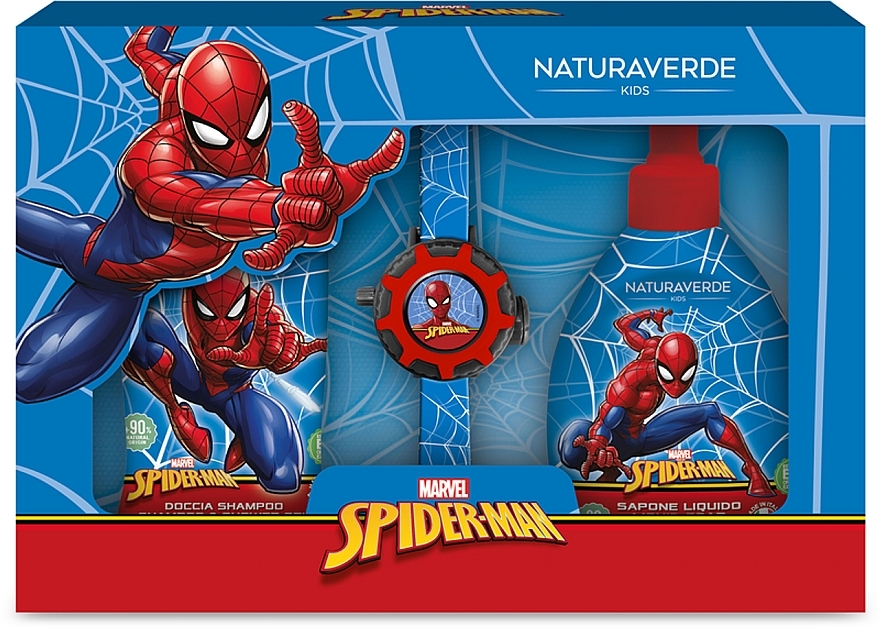 Zestaw - Naturaverde Kids Spider Man (sh/gel/250ml + liquid/soap/250ml + acc) — Zdjęcie N1