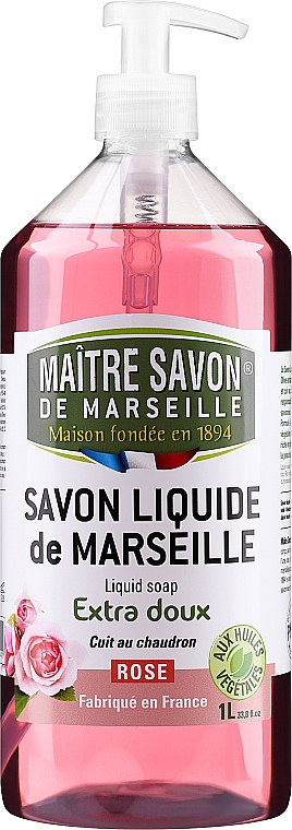 Mydło marsylskie w płynie Róża - Maitre Savon De Marseille Savon Liquide De Marseille Rose Liquid Soap — Zdjęcie N3