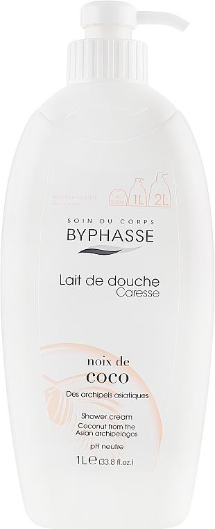 Mleczko pod prysznic Kokos - Byphasse Caresse Shower Cream Coconut  — Zdjęcie N2