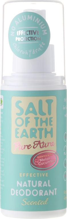 Naturalny dezodorant zapachowy - Salt of the Earth Pure Aura Melon And Cucumber Natural Deodorant Spray — Zdjęcie N1