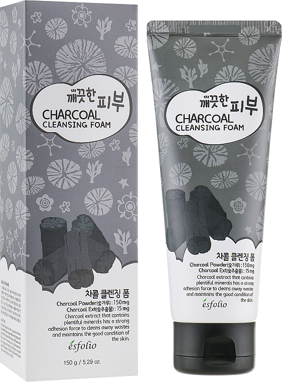 Pianka do mycia twarzy z węglem drzewnym - Esfolio Pure Skin Charcoal Cleansing Foam
