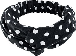 Kup Opaska na głowę w biało-czarne grochy Knit Fashion Twist - MAKEUP