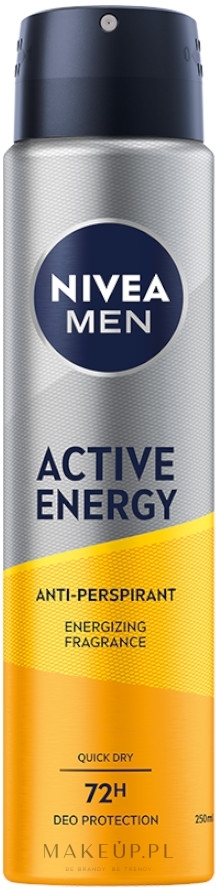 Antyperspirant w sprayu dla mężczyzn - Nivea Men Active Energy Antiperspirant — Zdjęcie 250 ml