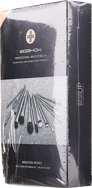 PRZECENA! Zestaw pędzli do makijażu, 18 szt. - Eigshow Magician Series Complete Brush Kit Galaxy Silver * — Zdjęcie N2