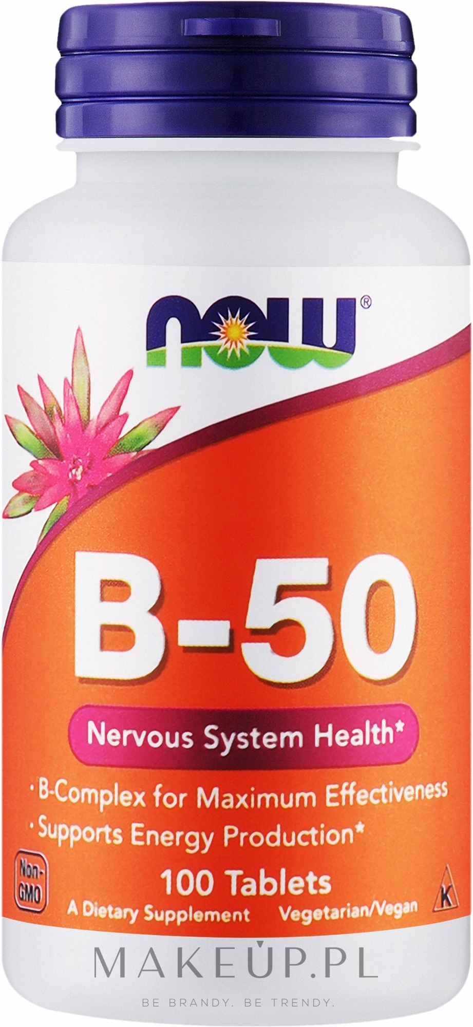 Kapsułki wegetariańskie z kompleksem witamin z grupy B wspierające układ nerwowy - Now Foods Vitamin B-50 — Zdjęcie 100 szt.