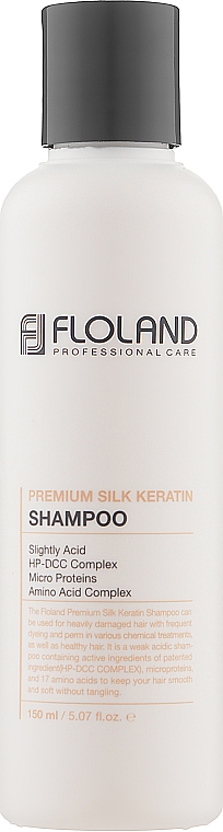 Szampon do włosów uszkodzonych - Floland Premium Silk Keratin Shampoo