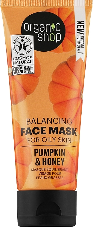 Maska do cery tłustej Dynia i miód - Organic Shop Balancing Face Mask Pumpkin & Honey