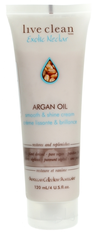 Wegański krem do włosów Smooth & Shine - Live Clean Argan Oil Shina Cream