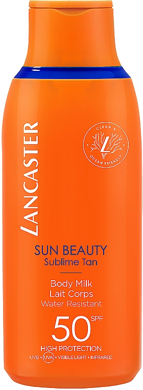Wodoodporne mleczko do ciała z filtrem przeciwsłonecznym - Lancaster Sun Beauty Sublime Tan Body Milk SPF50 — Zdjęcie N1
