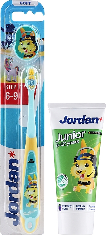 Zestaw dla dzieci w wieku 6-12 lat, królik - Jordan Junior (toothpaste/50ml + toothbrush/1pc) — Zdjęcie N1