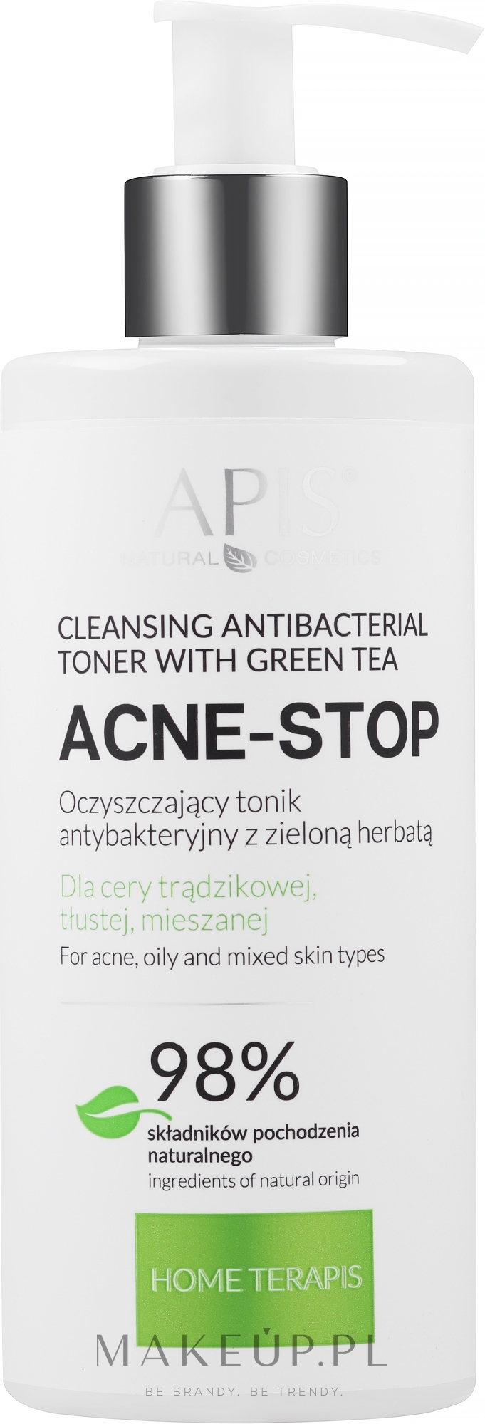 Oczyszczający tonik antybakteryjny z zieloną herbatą - APIS Acne-Stop Cleansing Antibacterial Tonic — Zdjęcie 300 ml