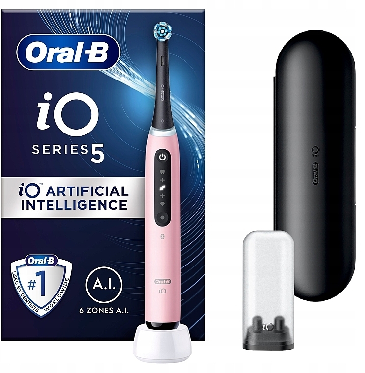 Elektryczna szczoteczka do zębów, różowa, z etui - Oral-B iO Series 5 Pink — Zdjęcie N1