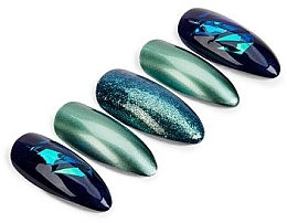 Zestaw sztucznych paznokci - Ardell Nail Addict Premium Artifical Nail Set Green Glitter Chrome — Zdjęcie N2