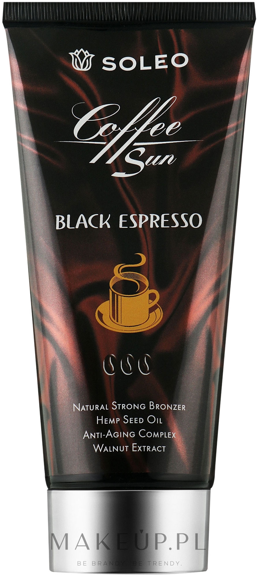 Bronzer z przyspieszaczem opalania i kompleksem przeciwstarzeniowym - Soleo Coffee Sun Black Espresso — Zdjęcie 150 ml