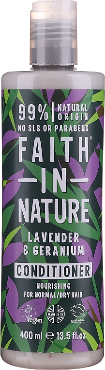 Odżywka do włosów normalnych i suchych Lawenda i geranium - Faith in Nature Lavender & Geranium Conditioner — Zdjęcie N1