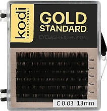 Sztuczne rzęsy Gold Standart C 0.03 (6 rzędów: 13 mm) - Kodi Professional — Zdjęcie N1