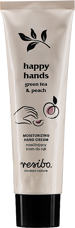 Nawilżający krem do rąk Zielona herbata i brzoskwinia - Resibo Happy Hands Moisturizing Hand Cream — Zdjęcie N1