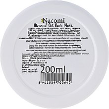 Maska do włosów z olejem ze słodkich migdałów, kwasem hialuronowym i proteinami ryżu - Nacomi Almond Oil Hair Mask — Zdjęcie N2