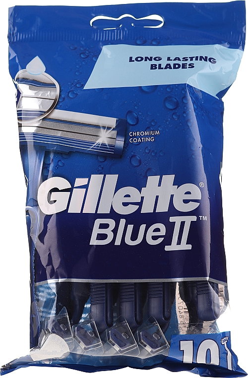 Jednorazowe maszynki do golenia, 9 + 1 szt. - Gillette Blue II Chromium — Zdjęcie N3