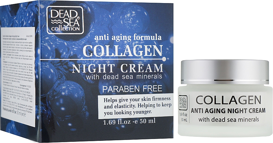 Przeciwzmarszczkowy krem ​​na noc z kolagenem i minerałami z Morza Martwego - Dead Sea Collection Anti Aging Formula Collagen Night Cream 