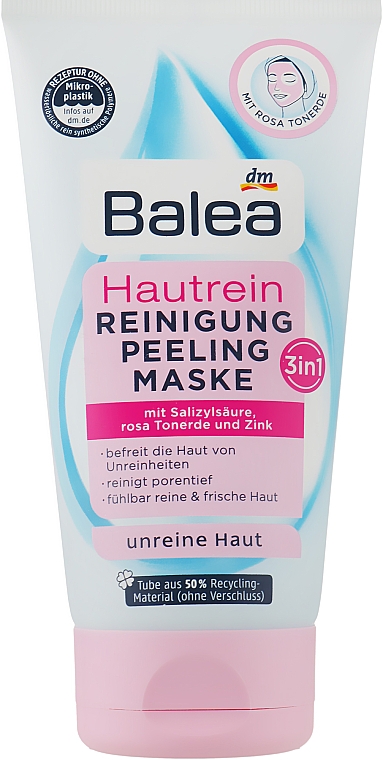 Oczyszczająca maseczka do twarzy z peelingiem - Balea Hautrein 3in1 Peeling Maske — Zdjęcie N1