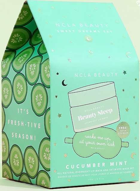 Zestaw - NCLA Beauty Sweet Dreams Cucumber Mint Lip Mask Gift Set (lip mask/15ml + sleeping mask/1pc) — Zdjęcie N1