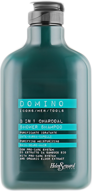 Szampon-Żel 3w1 z węglem aktywnym - Helen Seward Domino Care 3 in 1 Charcoal Shower Shampoo — Zdjęcie N1