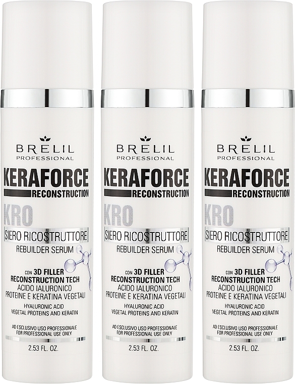 Rewitalizujące serum do włosów - Brelil Keraforce KR0 Rebuilder Serum — Zdjęcie N2