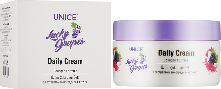 Krem do twarzy z ekstraktem z pestek winogron - Unice Cream — Zdjęcie N2