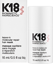 Maska bez spłukiwania do włosów - K18 Hair Biomimetic Hairscience Leave-in Molecular Repair Mask — Zdjęcie N2