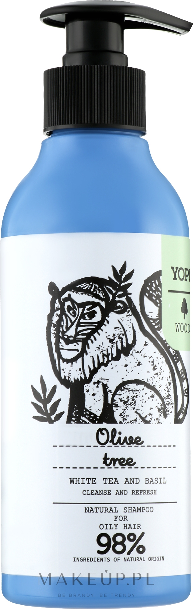 Naturalny szampon do włosów przetłuszczających się Drzewo oliwne, biała herbata i bazylia - Yope Shampoo For Greasy Hair Olive Tree, White Tea, Basil — Zdjęcie 300 ml